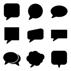 Set of Chat Speech Bubble icon. symbol of comment or message with trendy flat line style icon for web site design, logo, app, UI isolated on white background. vector illustration eps 10