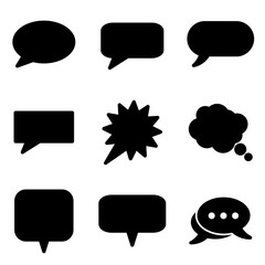 Set of Chat Speech Bubble icon. symbol of comment or message with trendy flat line style icon for web site design, logo, app, UI isolated on white background. vector illustration eps 10