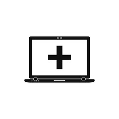 Online Medical Help Icon. Flat style vector EPS.