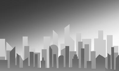 Fototapeta premium Urban background, abstract city at dusk, vector background, copy space. 