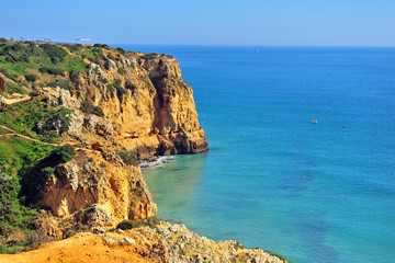 Fototapeta na wymiar Beautiful coast line of Algarve province in Portugal