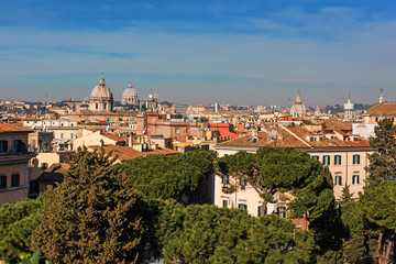 Fototapeta na wymiar Rome rooftop city view. Italy
