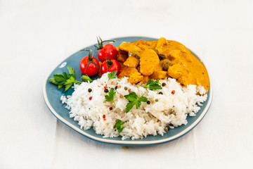 chicken tikka masala and rice basmati
