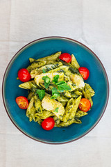 Chicken penne with Pesto sauce
