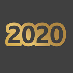 golden 2020 year concept- vector illustration