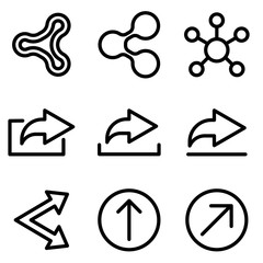 Set of Share icon with trendy flat style icon for web site design, logo, app, UI isolated on white background. vector illustration eps 10