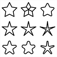 Set of Star icon. symbol of rate or favorite symbol with trendy flat style icon for web site design, logo, app, UI isolated on white background. vector illustration
