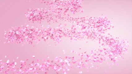 The pink carnation flower moves in a spiral pattern. 3d rendering