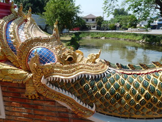 dragon in lampang temple thailand