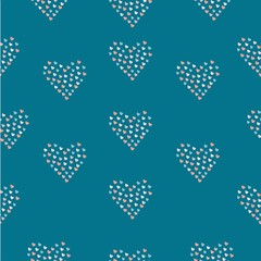 Cute hand drawn pattern with grouped small hearts into bigger hearts