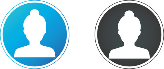 User flat avatar icon, sign, profile people symbol.Social media avatar vector graphics flat icons.Set of hand drawn Avatar profile icon (or portrait icon), including male and female .