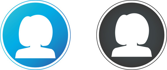 User flat avatar icon, sign, profile people symbol.Social media avatar vector graphics flat icons.Set of hand drawn Avatar profile icon (or portrait icon), including male and female .