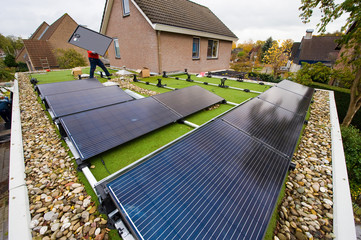 Solar panels installing