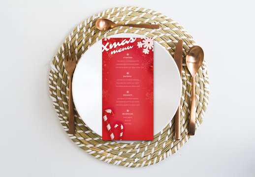 Red Christmas Menu Layout