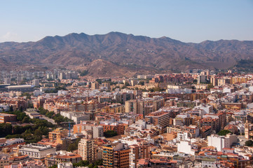 City near mountains. Malaga. Spain.