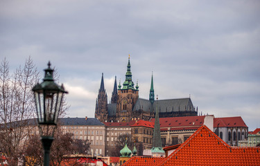 Fototapeta premium Monumental famous St. Vitus Cathedral in Prague, Czech Republic