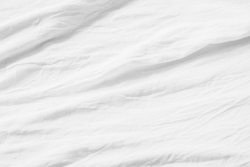 Abstract white fabric surface that is floating, wrinkled clean