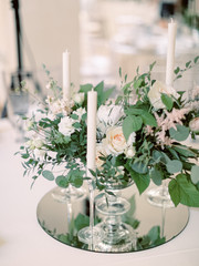 Close up wedding bouquet. luxury wedding