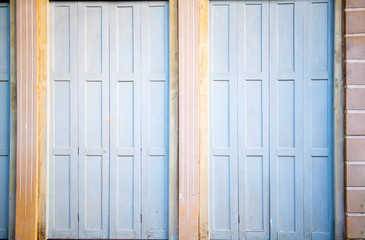 Old wooden door on home front, appropriate the background , idea copy speae   