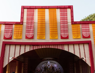 Goddess Durga idol during the navratri/durga puja celebration in India