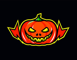 The Awesome Pumpkin Logo Mascout Vector