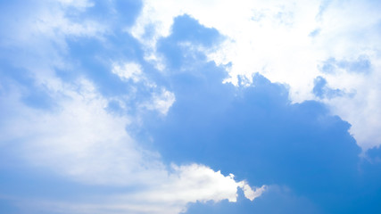Blue sky background with tiny clouds