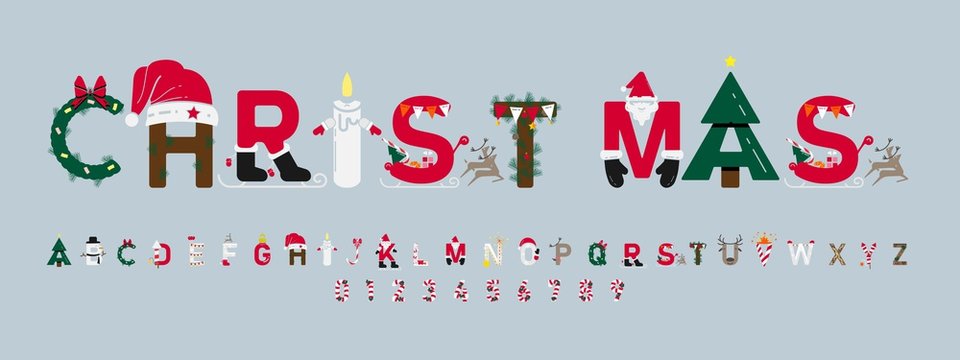 Unique font for the holiday christmas.