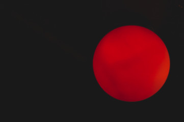 Glowing sphere in the dark. round shape template with color backlit