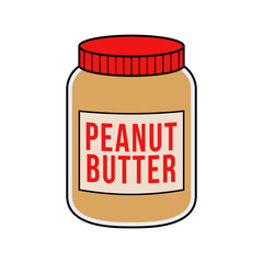 Cartoon Jar of Peanut Butter Illustration