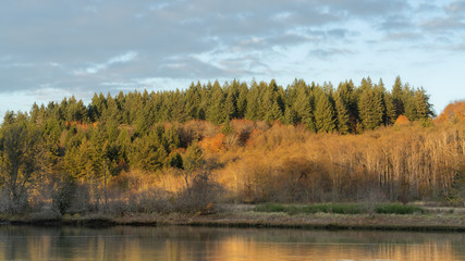 Mud Bay Autumn Colors At Sunset