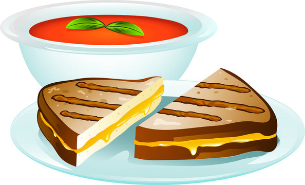 Grilled Cheese Sandwich Illustration