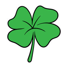 Cartoon Four Leaf Clover Illustration