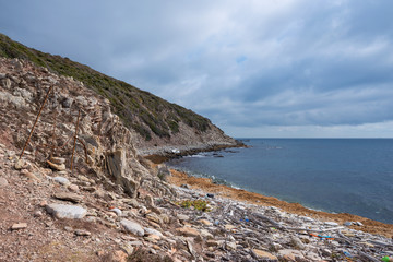 Nice cliff of the coast of Algeciras in the natural park