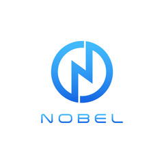 Modern N Letter Blue logo for technology health fashion business all company with modern high end look