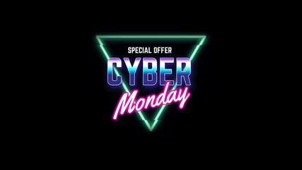 Cyber Monday Animation + Text Alpha Channel