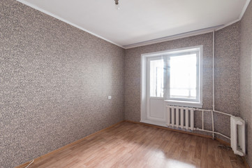 Russia, Moscow- June 11, 2019: interior room apartment. standard repair decoration in hostel