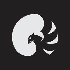 Simple and elegance eagle symbol in negative space
