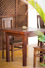 Table and chairs oriental style