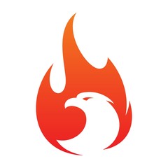 Eagle fire vector icon in abstract style on the white background