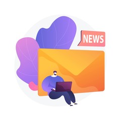 Newsletter subscription. Modern pastime, online news reading, internet mail. Spam advertisement, phishing letter, scam idea design element. Vector isolated concept metaphor illustration