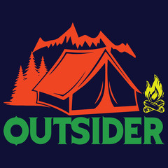Outsider : Hiking Saying & quotes:100% vector best for t shirt, pillow,mug, sticker and other Printing media