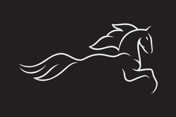 Simple and elegance horse symbol in flat style for element design