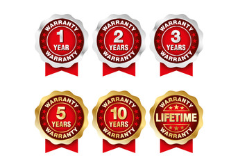 Obraz premium Quality certification warranty badge icon set