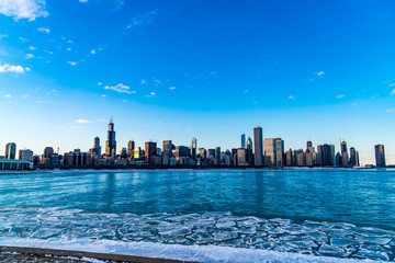 Fototapeta premium panorama chicago zima