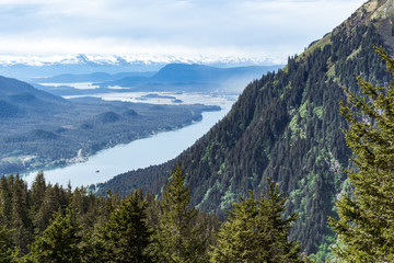 Fototapeta premium View from Mount Roberts in Juneau, Alaska