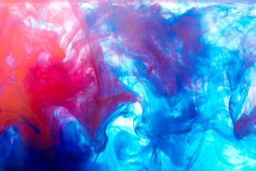 Abstract smoke wave, colorful mystical background. Colorful ink in water abstract
