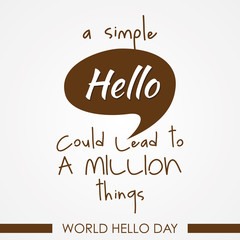 World Hello day vector on the white background