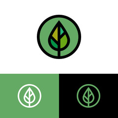 Plant leaf as icon. Illustration of a leaf plant as an icon and symbol of ecology