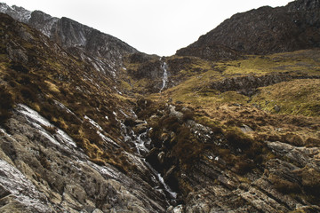 Walking around Lake Idwal, Llyn Idwal, Snowdonia, Wales