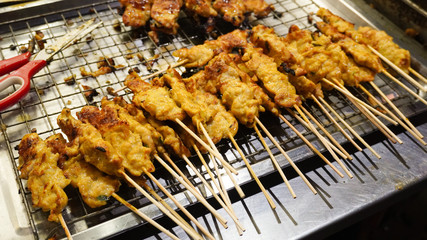 moo satay, pork satay, Thai cuisine.